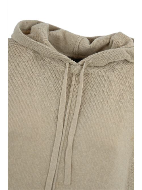 Felpa in maglia cashmere beige con cappuccio WEEKEND MAX MARA | 2425366142600003